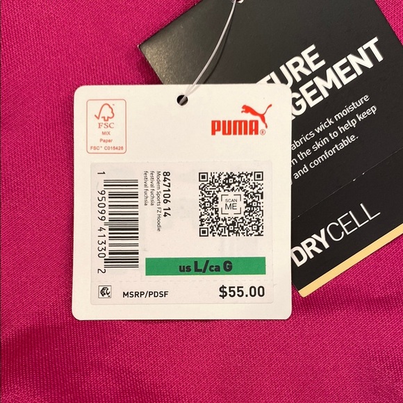 Puma Pink and White Hooded Jacket with Sporty Style - Picture 9 of 15